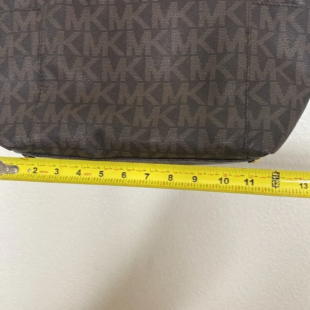 MICHAEL KORS Women’s Logo Monogram Pocket Tote Brown Bag